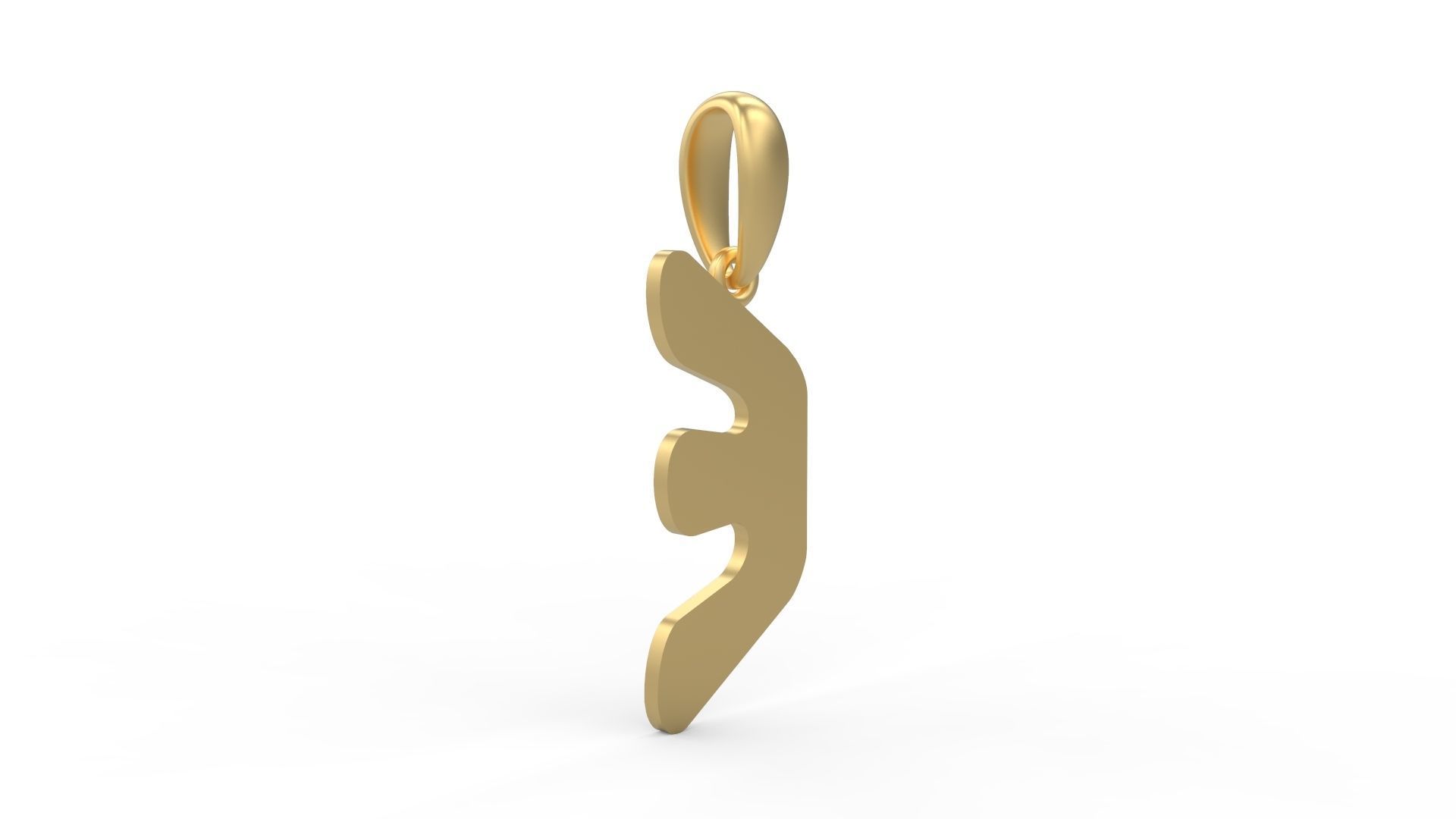 Initial Letters Pendant Exaggerate E 3D print model_3