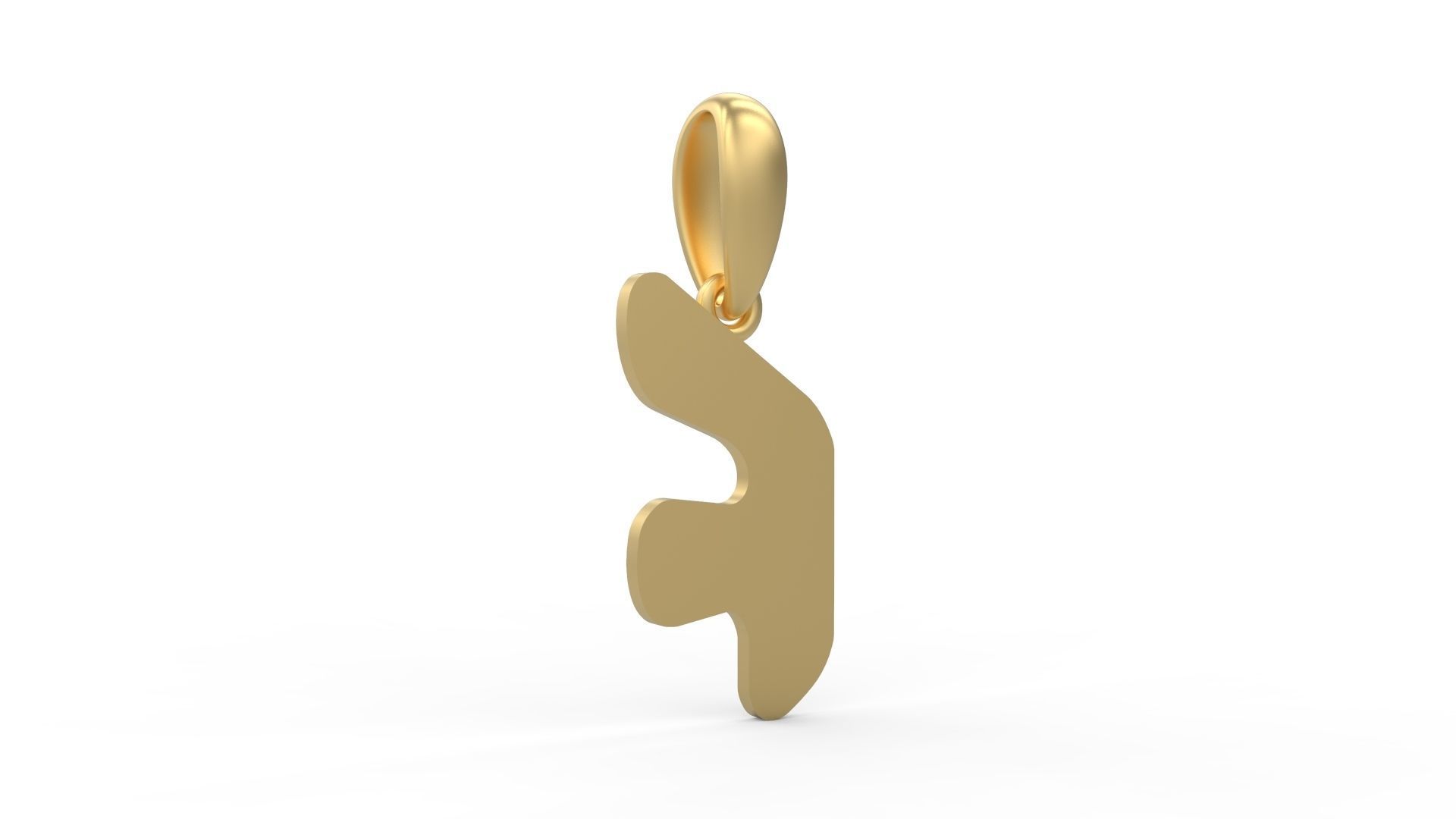 Initial Letters Pendant Exaggerate F 3D print model_3
