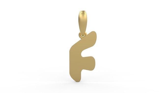 Initial Letters Pendant Exaggerate F 3D print model