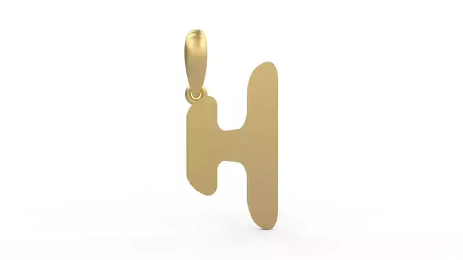 Initial Letters Pendant Exaggerate H 3D print model