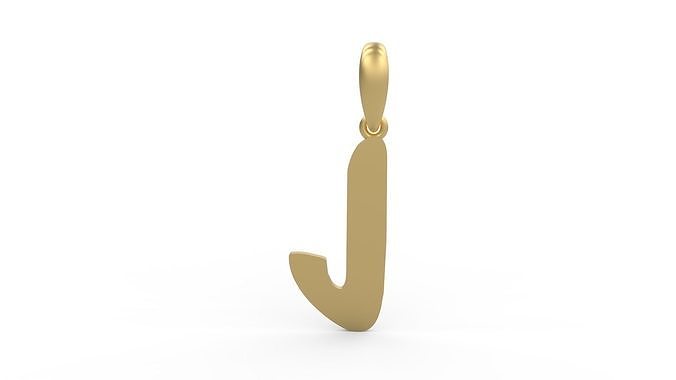 Initial Letters Pendant Exaggerate J 3D print model