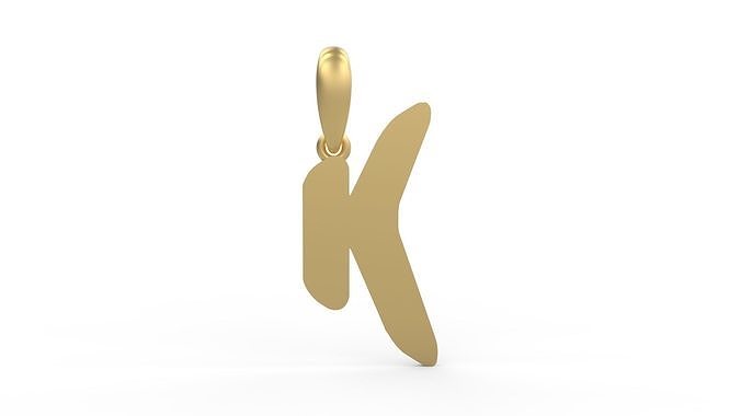 Initial Letters Pendant Exaggerate K 3D print model