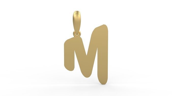 Initial Letters Pendant Exaggerate M 3D print model