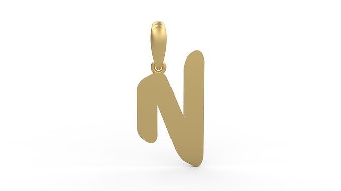 Initial Letters Pendant Exaggerate N 3D print model