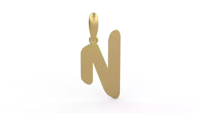 Initial Letters Pendant Exaggerate N