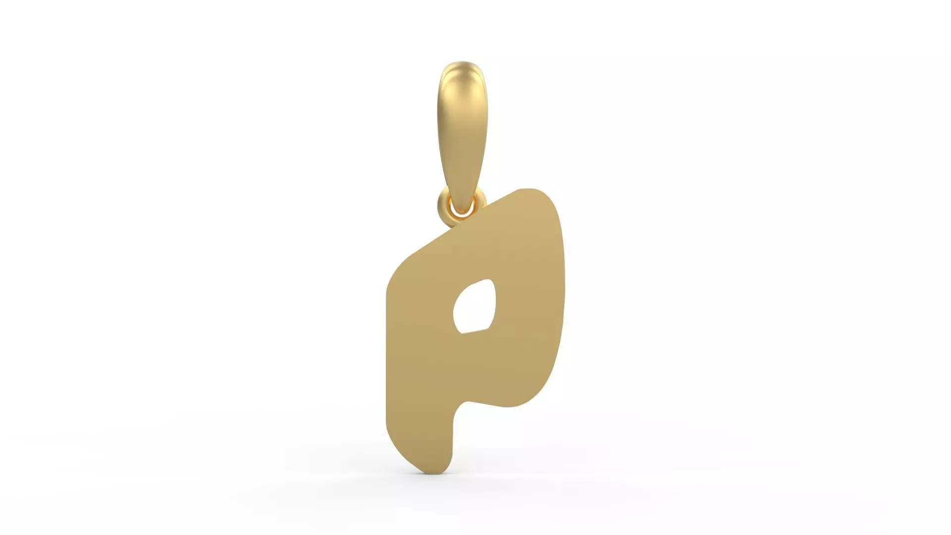 Initial Letters Pendant Exaggerate P 3D print model_0