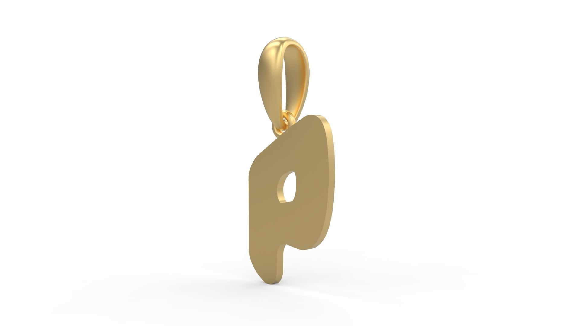 Initial Letters Pendant Exaggerate P 3D print model_1