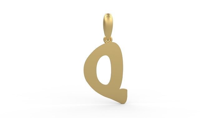 Initial Letters Pendant Exaggerate Q 3D print model