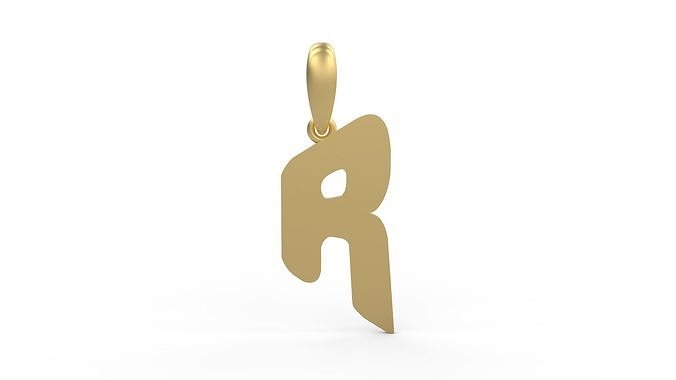 Initial Letters Pendant Exaggerate R 3D print model