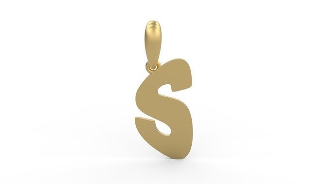 Initial Letters Pendant Exaggerate S 3D print model