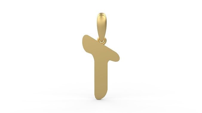 Initial Letters Pendant Exaggerate T 3D print model