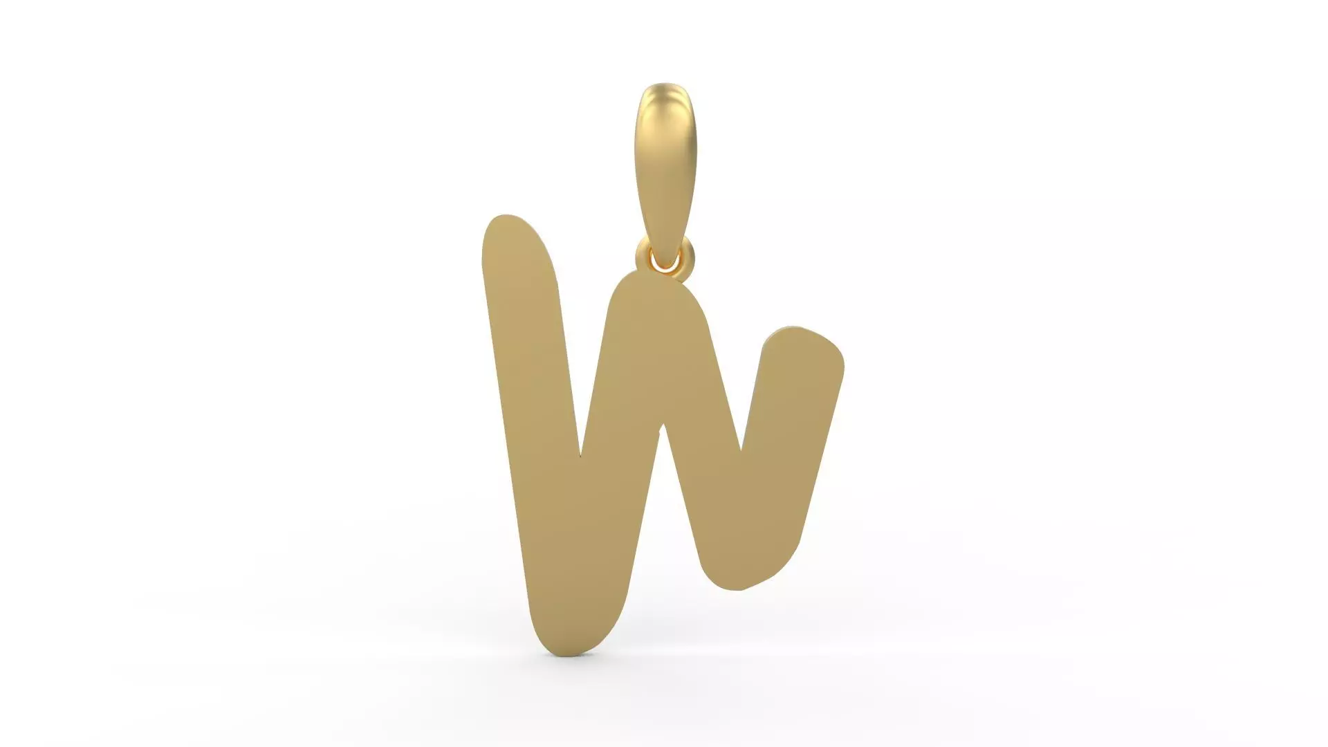 Initial Letters Pendant Exaggerate W 3D print model_0