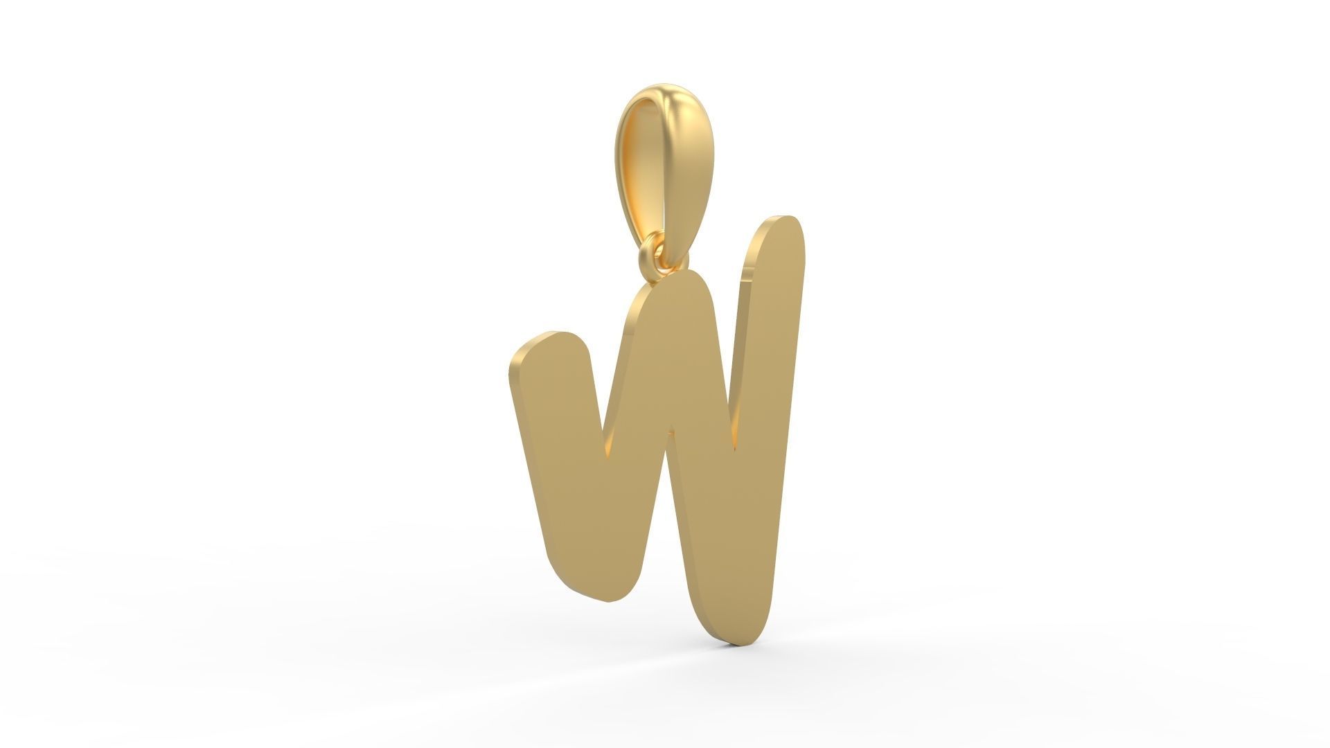 Initial Letters Pendant Exaggerate W 3D print model_3
