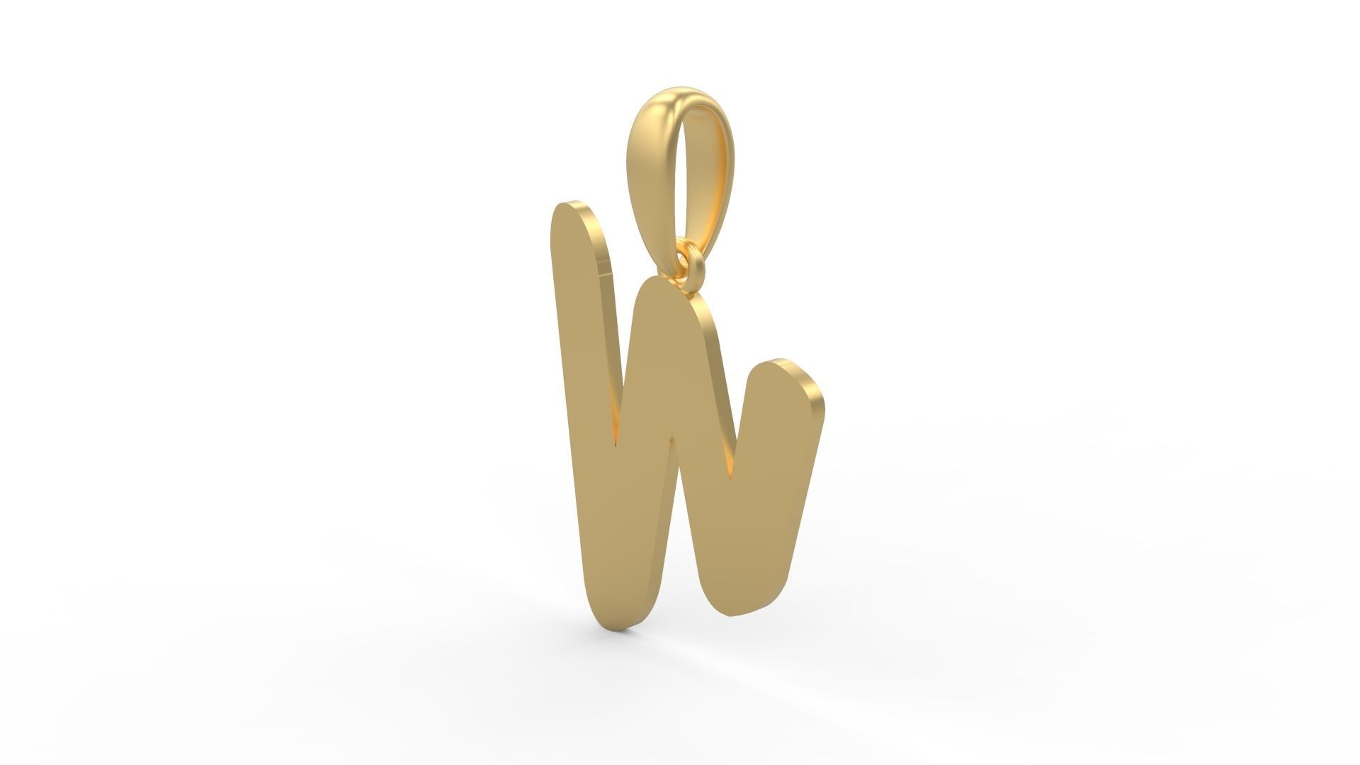 Initial Letters Pendant Exaggerate W 3D print model_1