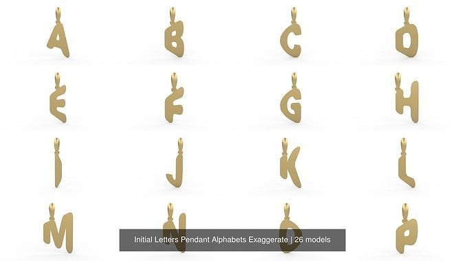 Initial Letters Pendant Alphabets Exaggerate 3D Model Collection