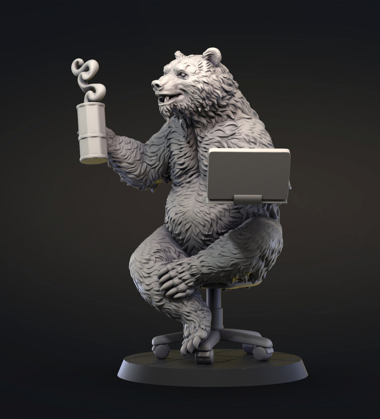 Office bear 3D print model_2