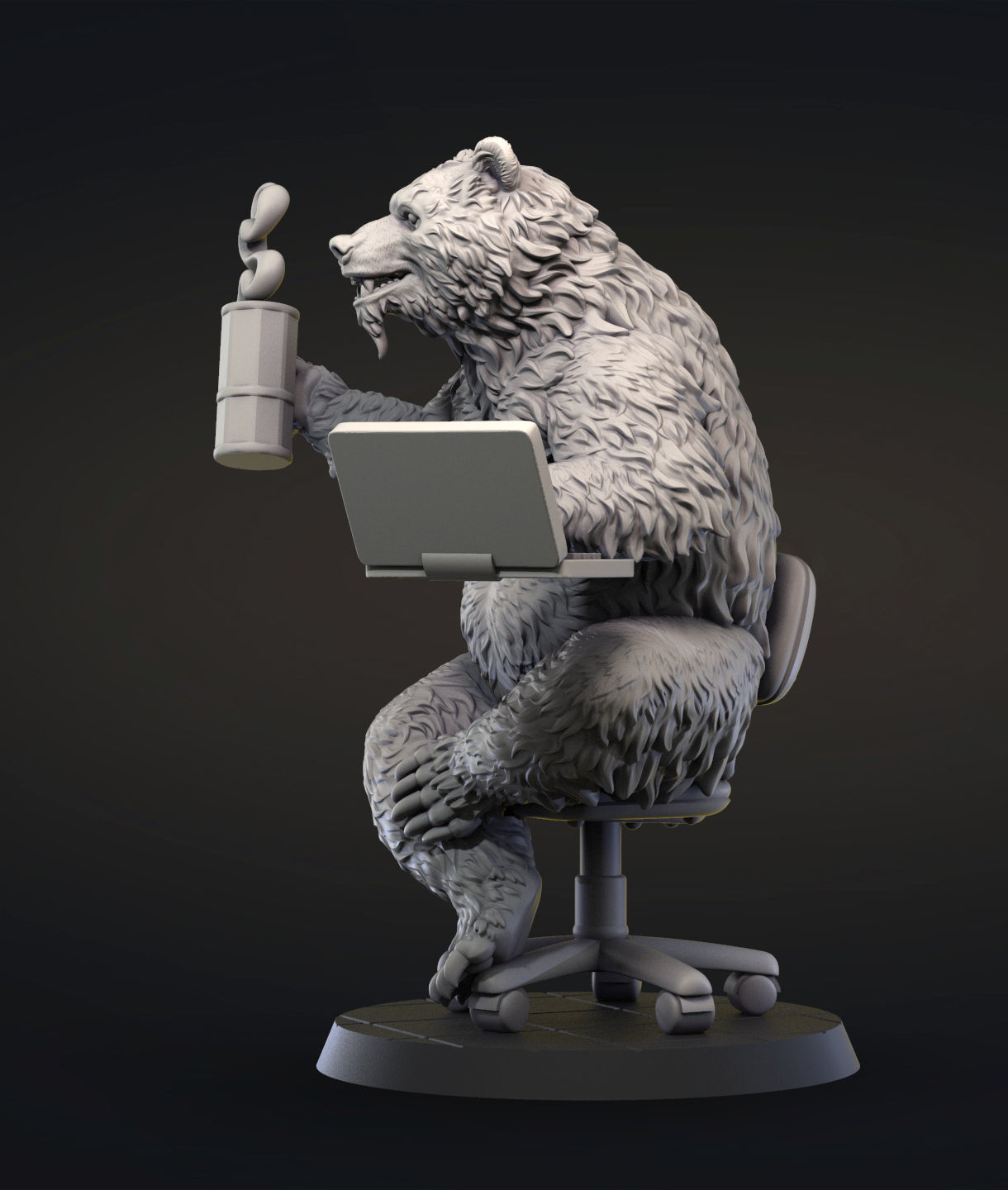 Office bear 3D print model_4