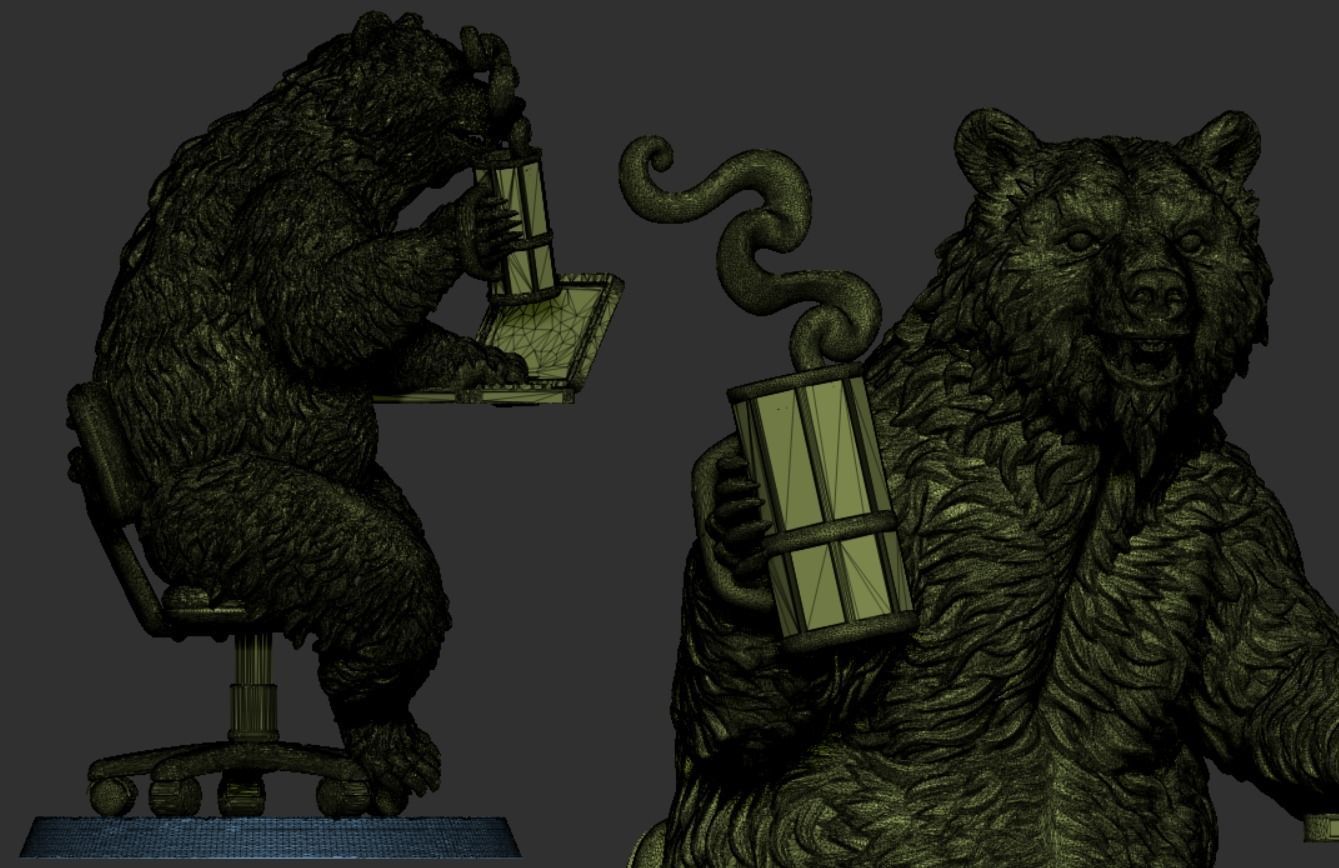 Office bear 3D print model_10
