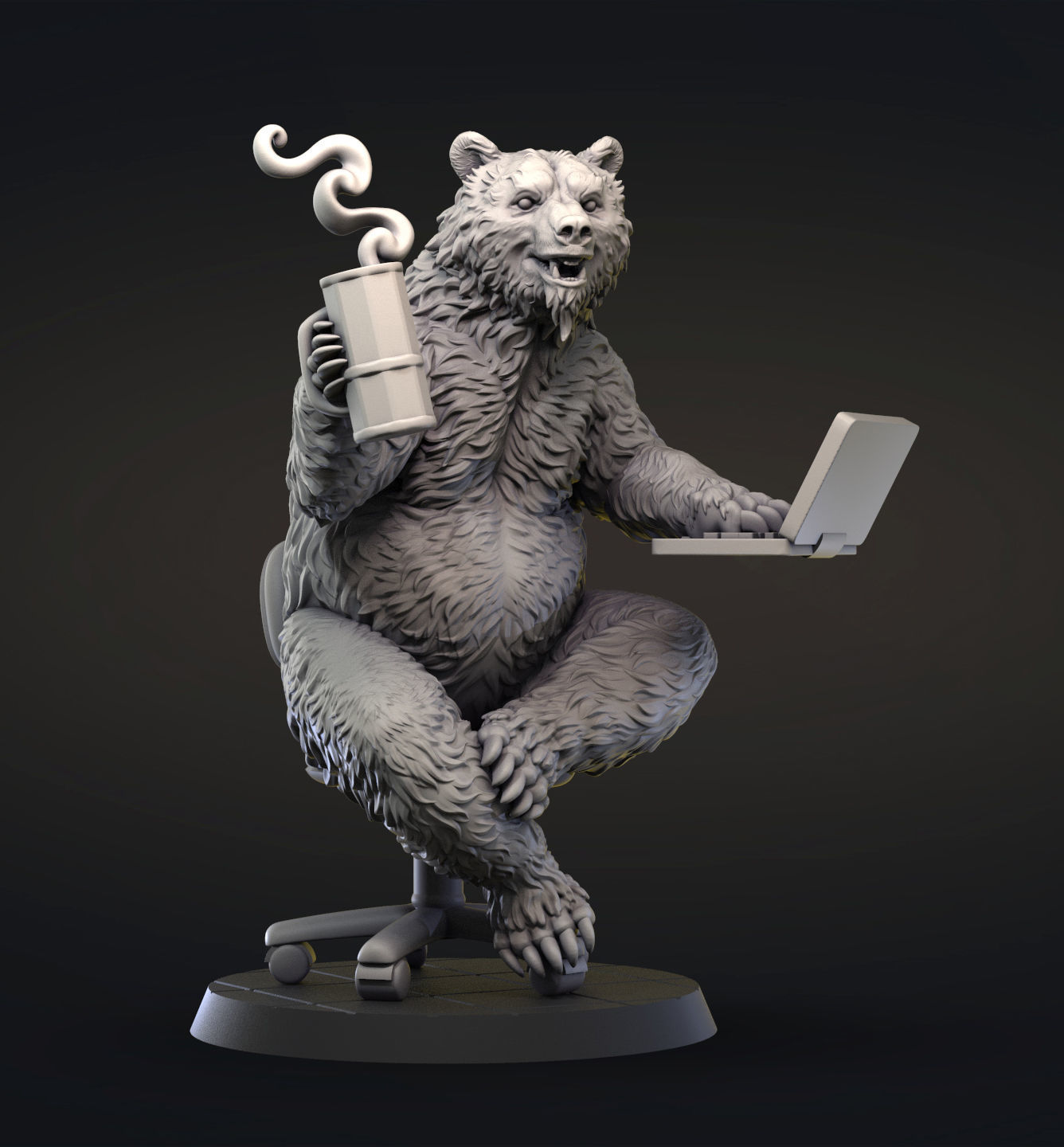 Office bear 3D print model_8