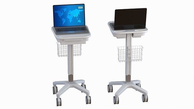 Mobile Laptop Cart Low-poly 3D model