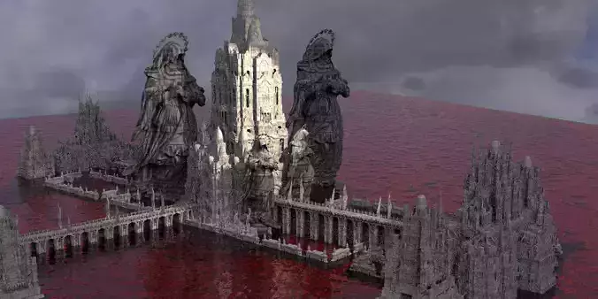 Under the Earth Halls Inferno Blood City 3D model