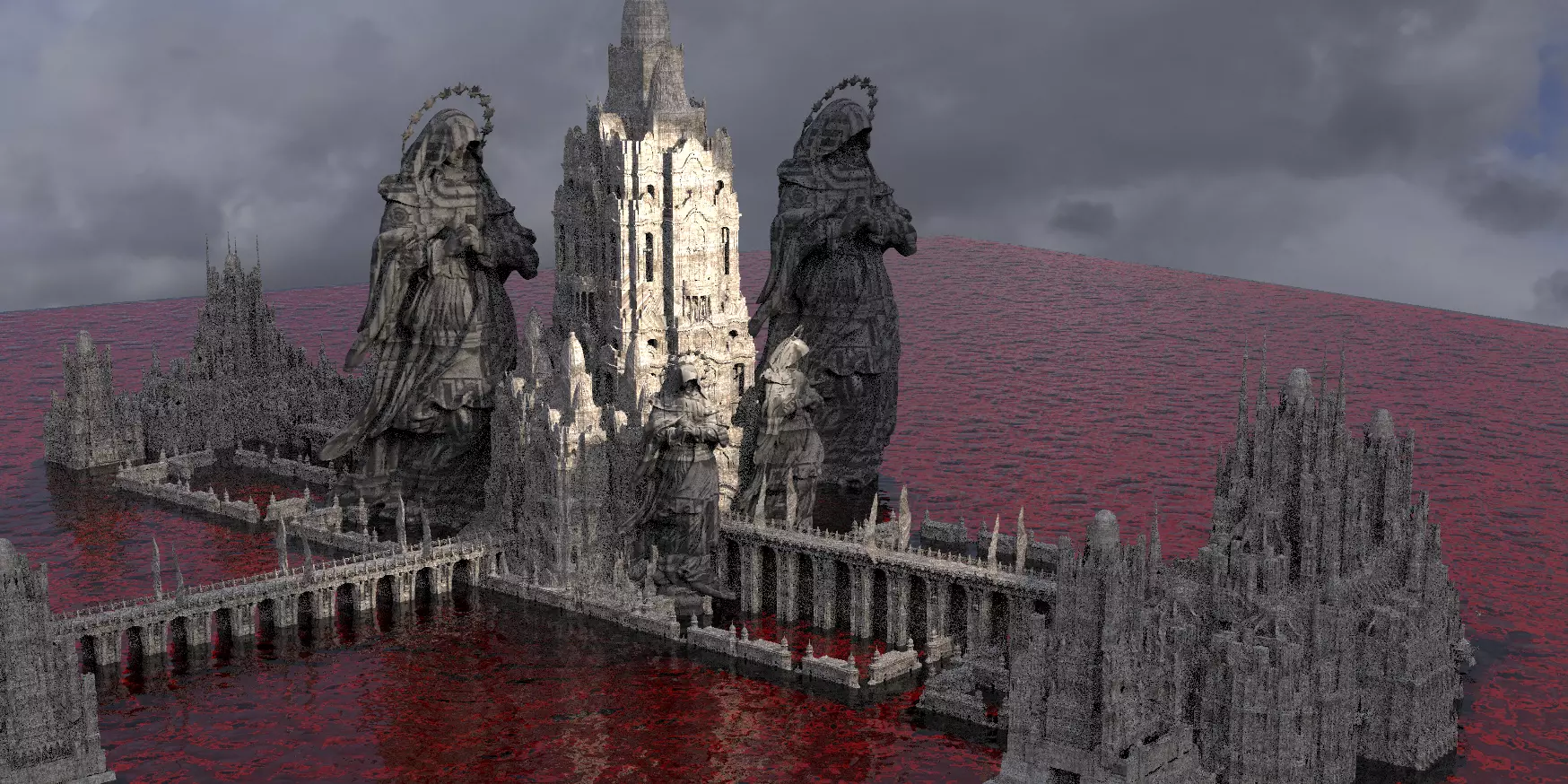 Under the Earth Halls Inferno Blood City 3D model_0