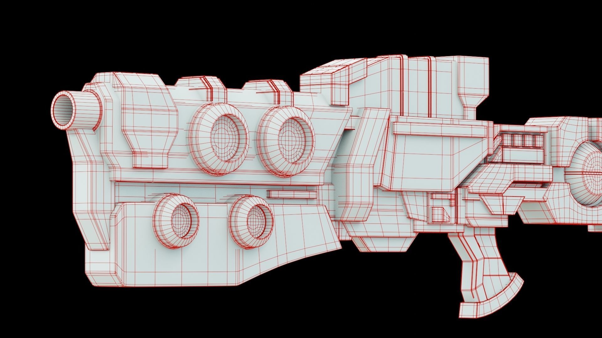 Futuristic Gun 3D model_5