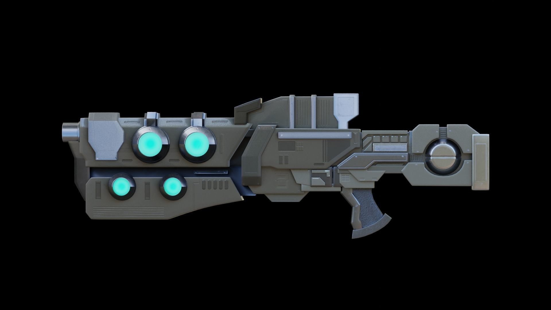 Futuristic Gun 3D model_2