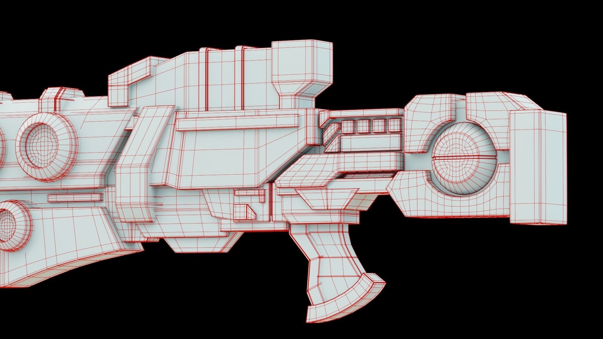 Futuristic Gun 3D model_6