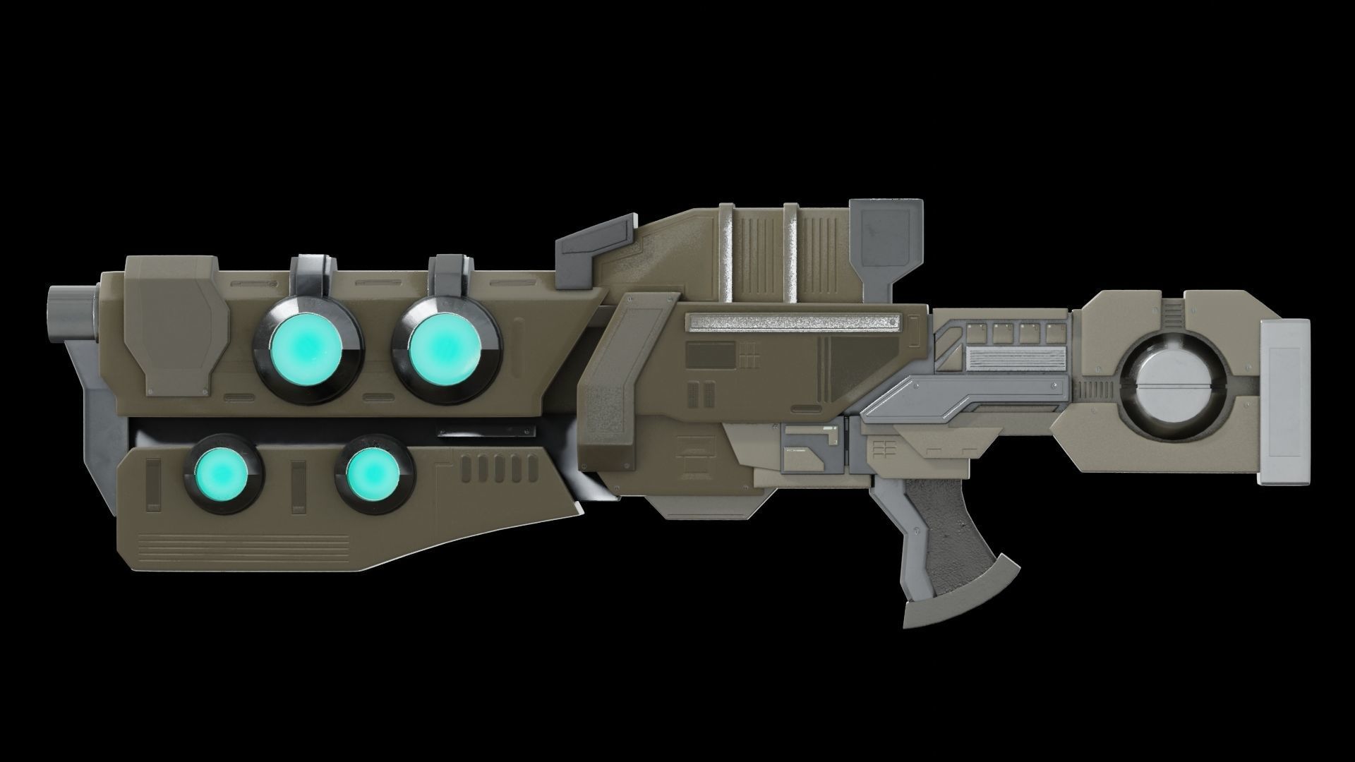 Futuristic Gun 3D model_1