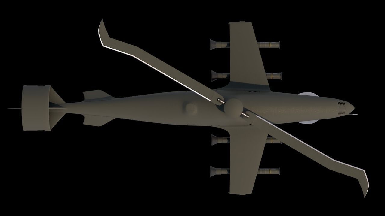 Sharkeye X UAS Tactical Helicopter VR Military Challenge Low-poly 3D model_7