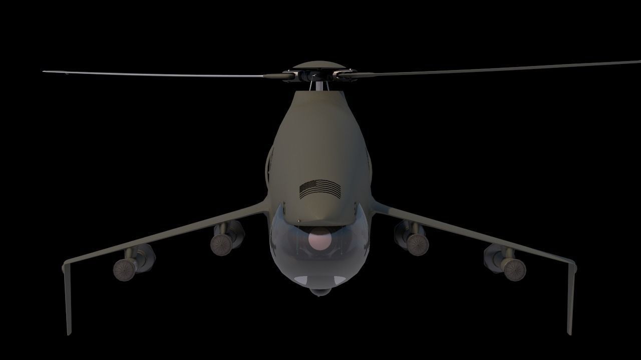 Sharkeye X UAS Tactical Helicopter VR Military Challenge Low-poly 3D model_3