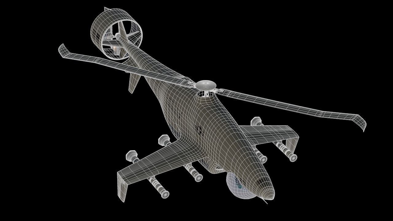 Sharkeye X UAS Tactical Helicopter VR Military Challenge Low-poly 3D model_2