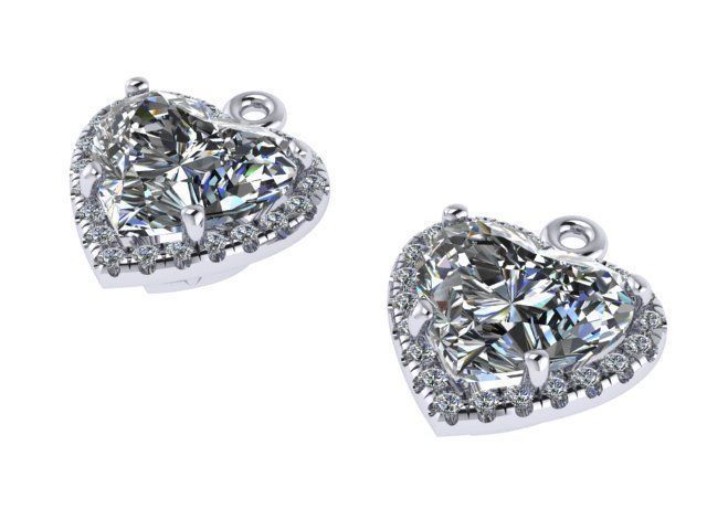Heart  Shaped Diamond Pendant 3D print model_3