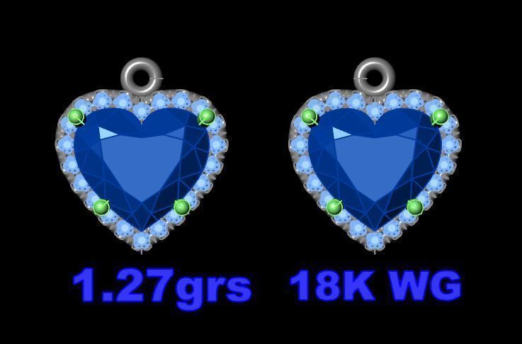 Heart  Shaped Diamond Pendant 3D print model_4