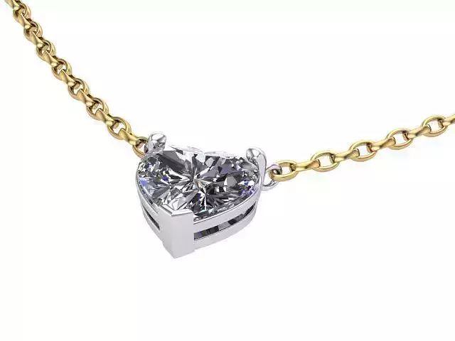 Heart Shaped Diamond Pendant 2