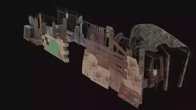 barricades camouflage tent