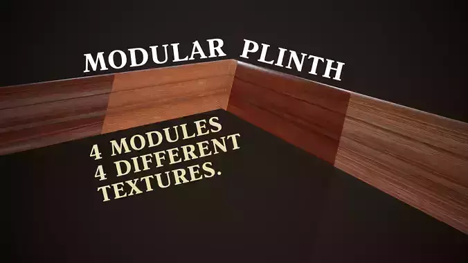 Modular skirting board Low-poly 3D model