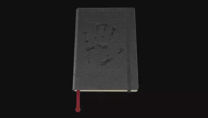 Notebook with blood stain on cover