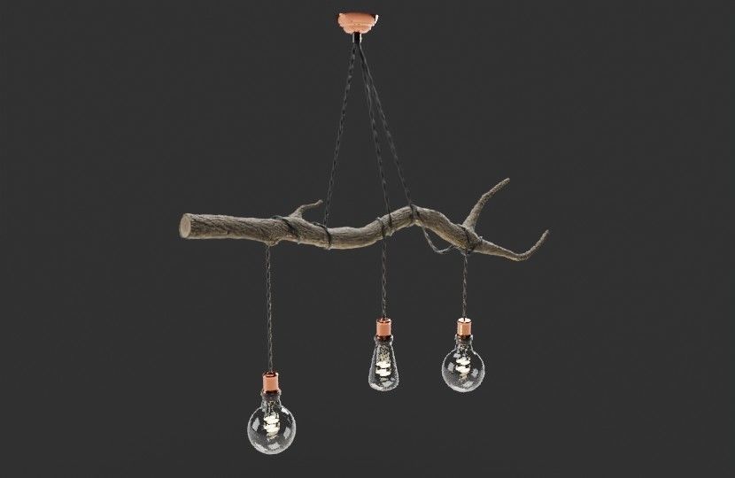 Branch Ceiling Lamp Low-poly 3D model_1