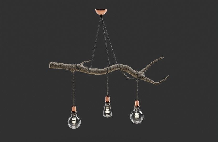 Branch Ceiling Lamp Low-poly 3D model_3