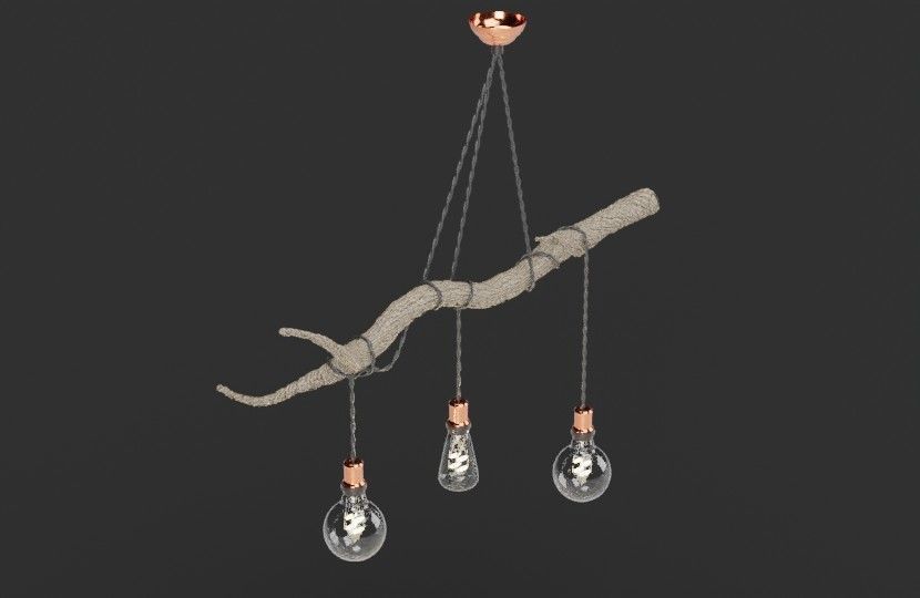 Branch Ceiling Lamp Low-poly 3D model_4