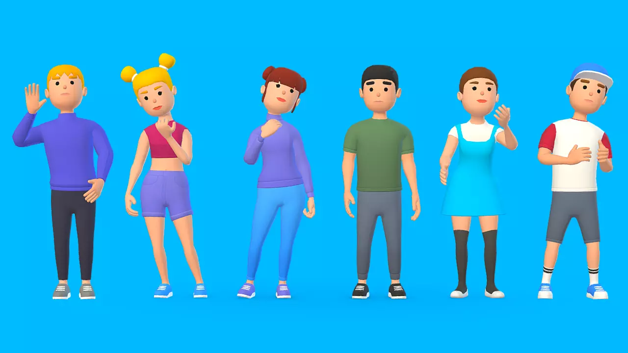 HYPER CASUAL CHARACTERS VOLUME 1 Low-poly 3D model_0