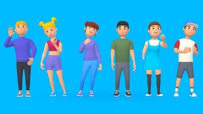 HYPER CASUAL CHARACTERS VOLUME 1 Low-poly 3D model