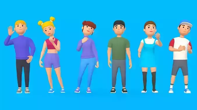 HYPER CASUAL CHARACTERS VOLUME 1 Low-poly 3D model