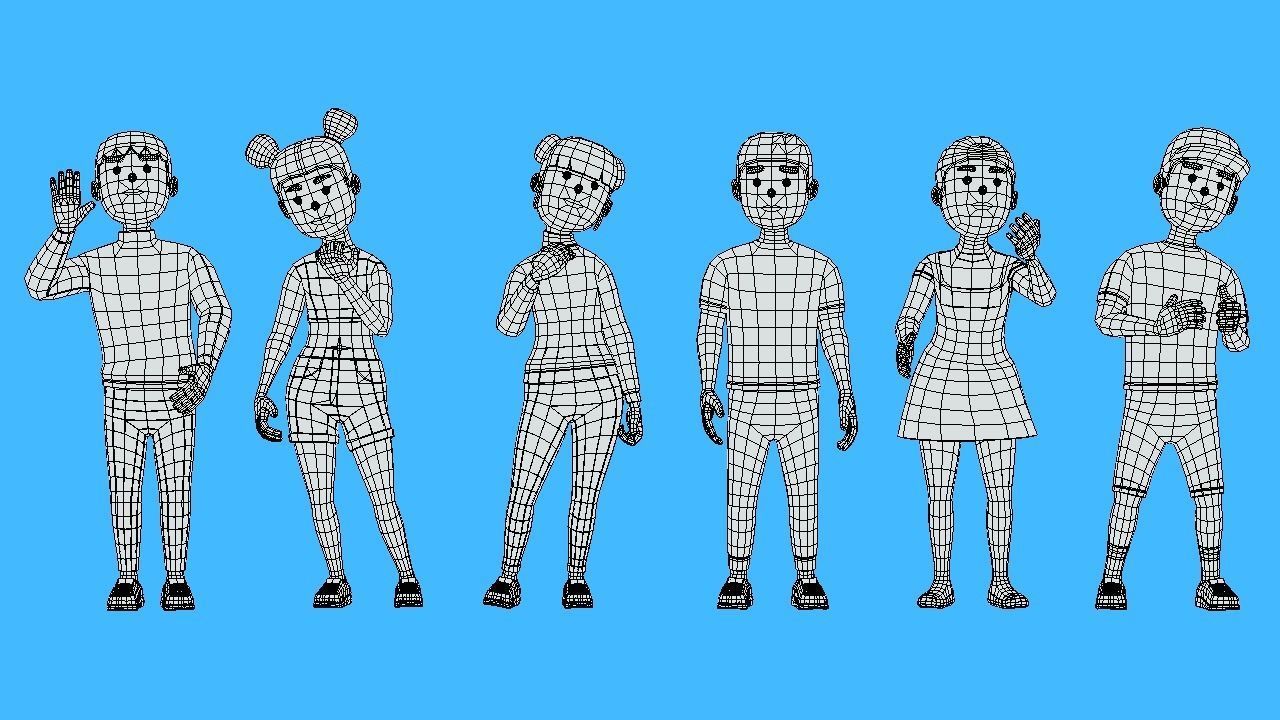 HYPER CASUAL CHARACTERS VOLUME 1 Low-poly 3D model_1