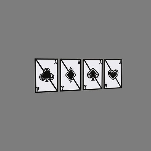 Aces box  AAAA - Cuadro de Aces Low-poly 3D model