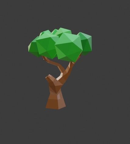 low poly tree hand holding Free low-poly 3D model_4