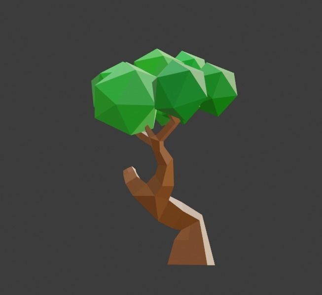 low poly tree hand holding Free low-poly 3D model_2