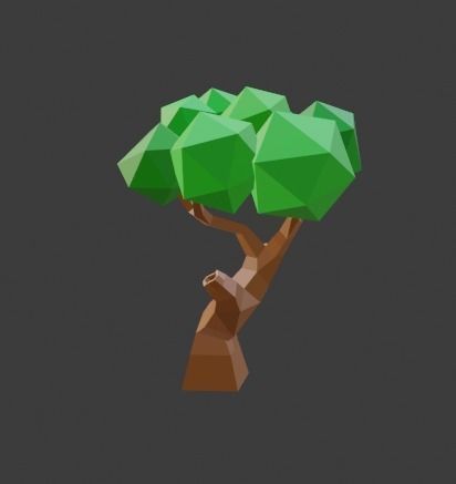low poly tree hand holding Free low-poly 3D model_5